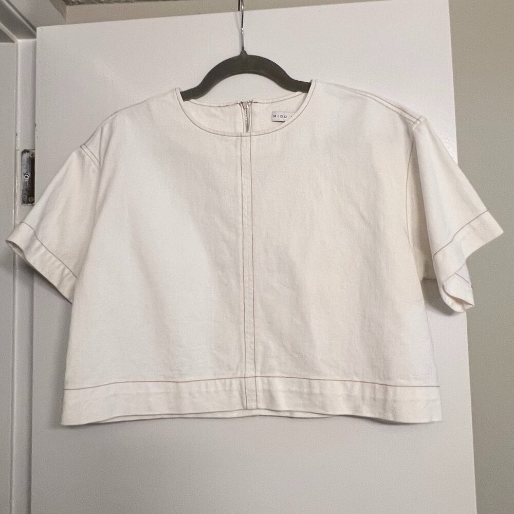 Miou Muse Off White Stitched Top